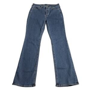 Old Navy Womens 10 Extra High Rise Kicker Boot Cut Button Fly Dark Wash Denim